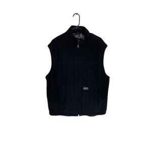 Men's Dri Duk Black Fleece Polyester full zip Vest Size Large
